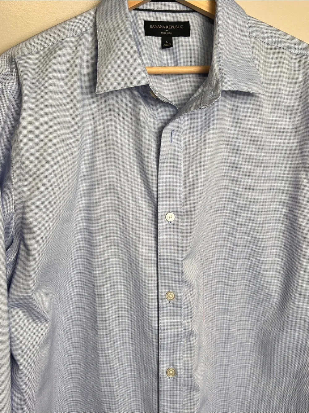 Banana Republic Men's Slim Fit Dress Shirt Light Blue Long Sleeve Size L, EUC